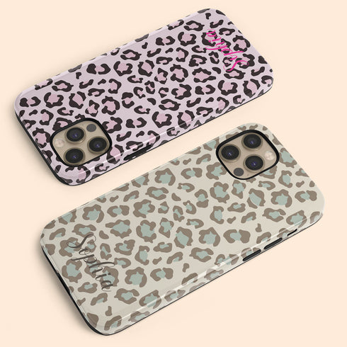 Light Leopard Personalized Name iPhone Case